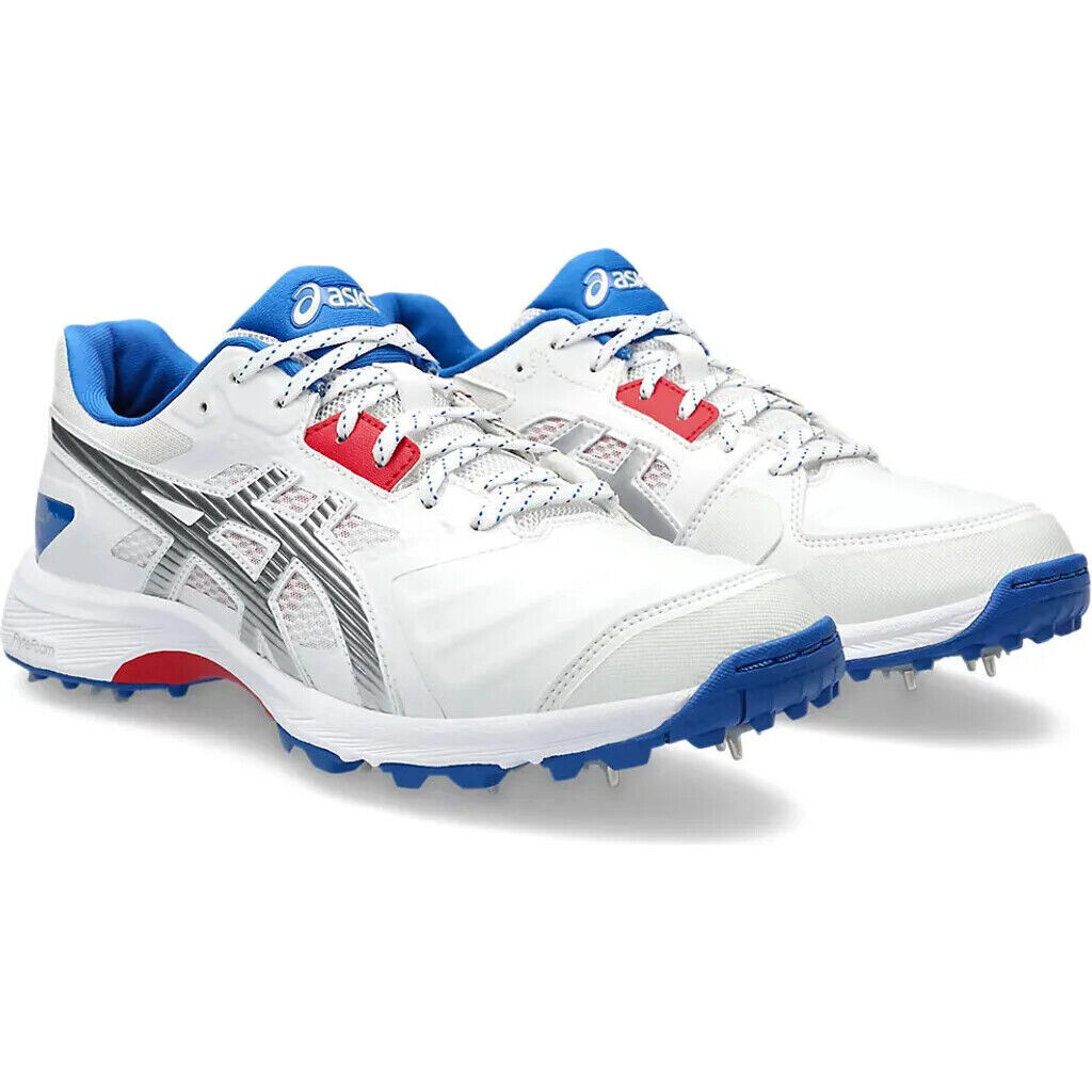 2024 Asics Unisex Gel Gully 7 Spike White Pure Silver Cricket Shoes