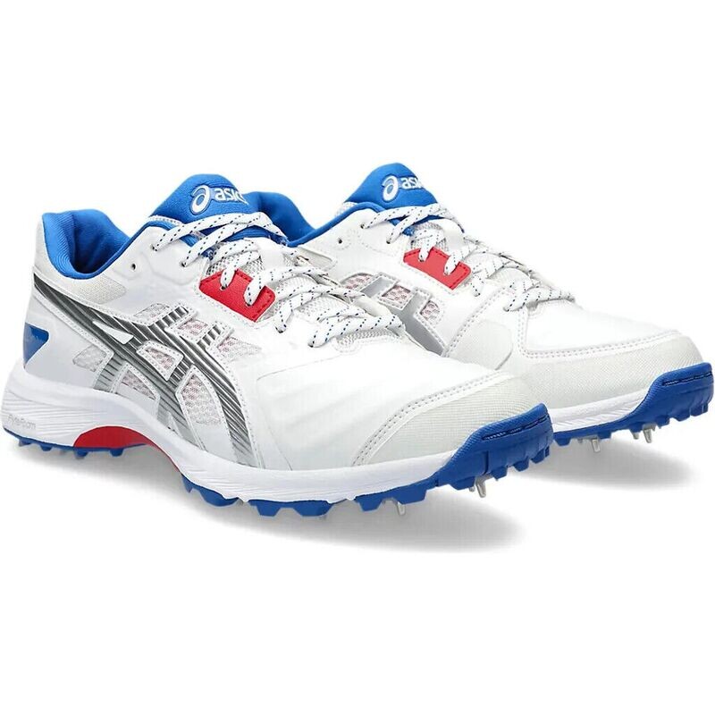 Asics Unisex Gel Gully 7 Spike White Pure Silver Cricket Shoes