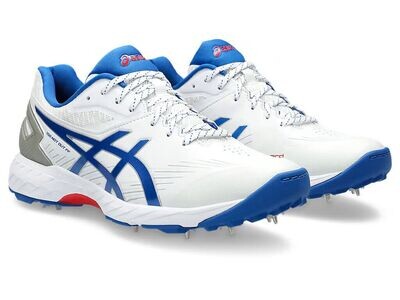 2024 Asics Unisex 350 Not Out Spike White Blue Cricket Shoes