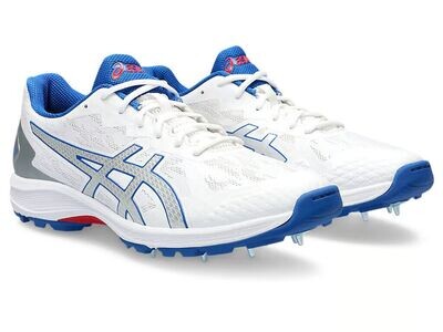 2024 Asics Unisex Strike Rate FF White Pure Silver Cricket Shoes
