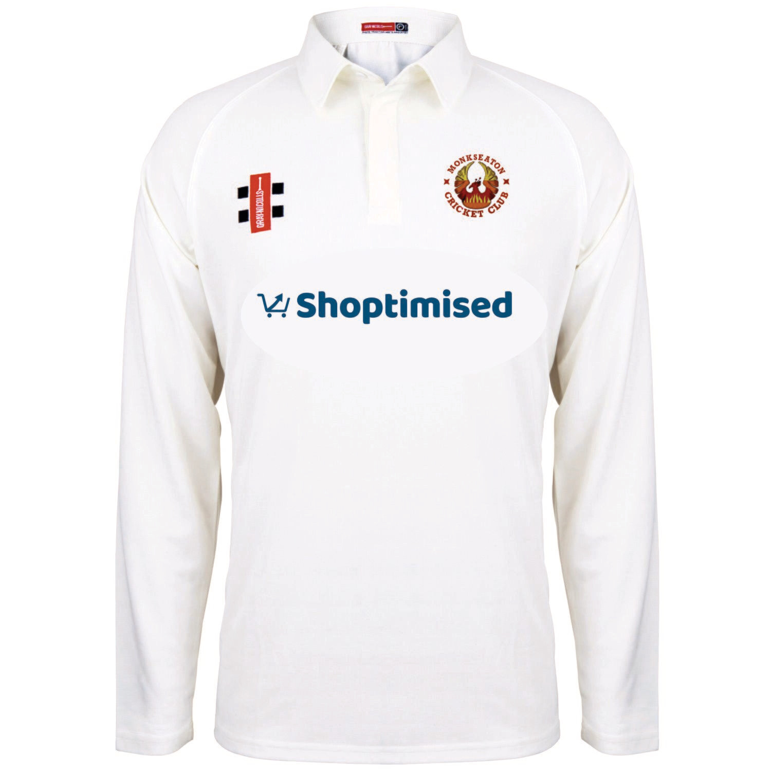 Monkseaton Matrix Long Sleeve Cricket Shirt Adult Section
