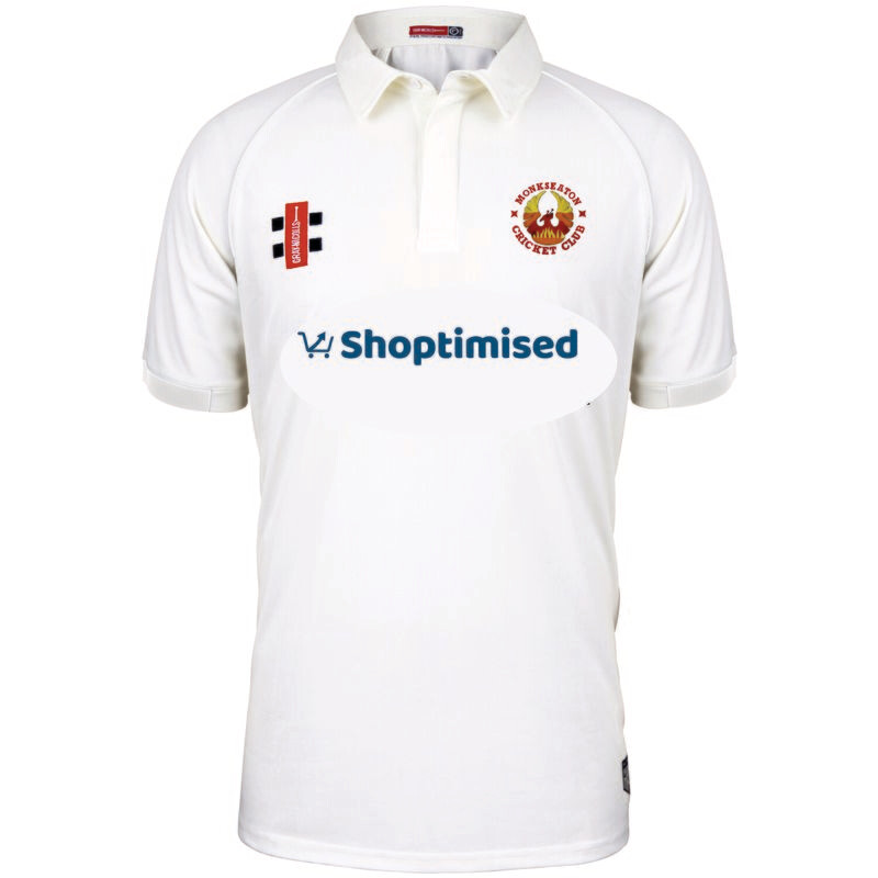 Monkseaton Matrix V2  Short Sleeve Cricket Shirt Junior Section Monkseaton Matrix V2  Short Sleeve Cricket Shirt Junior Section