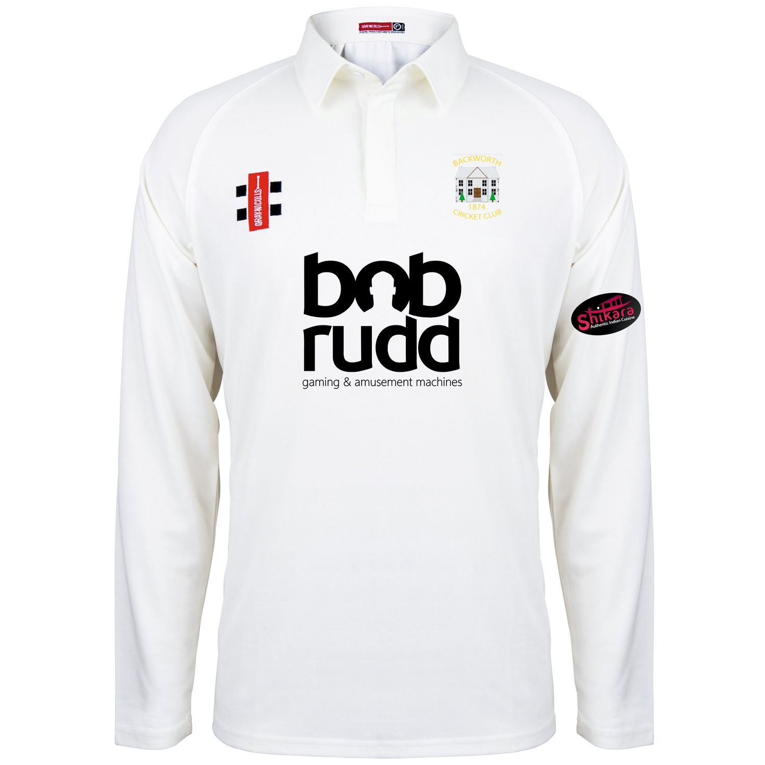 Backworth Matrix Long Sleeve Cricket Shirt
