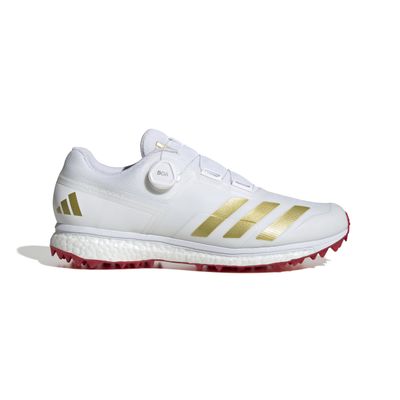 2025 adidas 22YDS BOOST White Gold Red Cricket Shoes