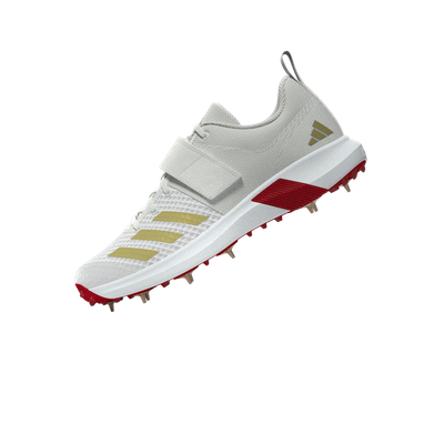 2025 adidas Adipower Vector 2.0 Allrounder White Gold Red Cricket Shoes