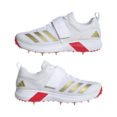 2025 adidas Adipower Vector Allrounder White Gold Red Cricket