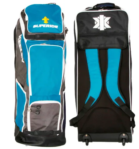 Keeley Superior Sky Blue Wheelie Cricket Kit Bag Size 94 x 35.5 x 38cm