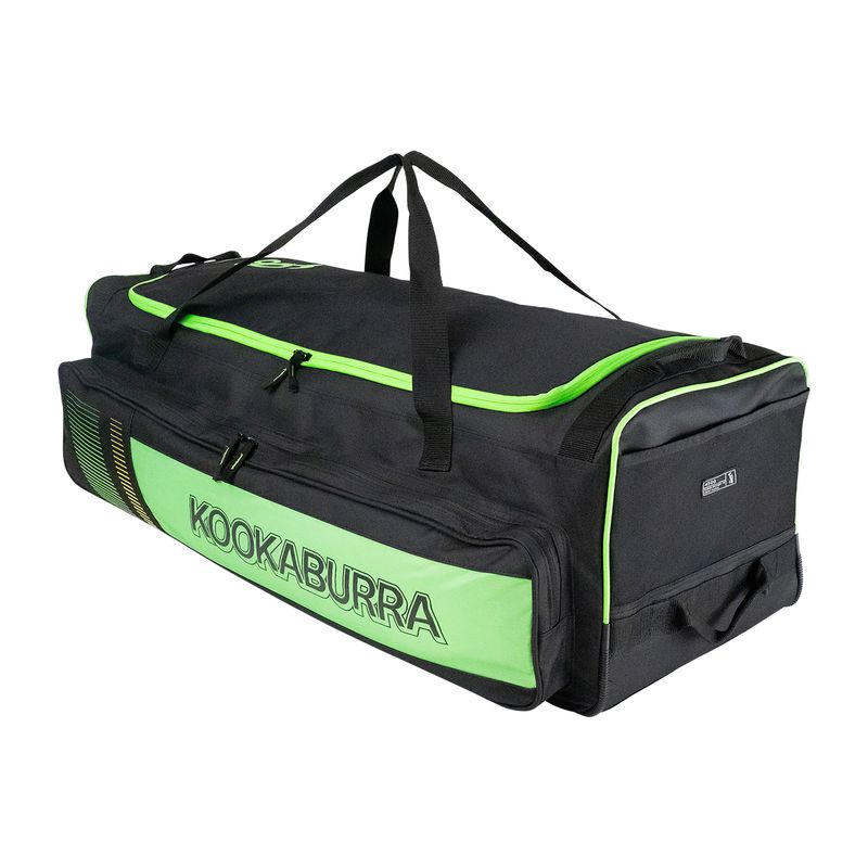 2025 Kookaburra Cricket 4500 Black/ Neon Green Wheelie Bag Size – 92 x 33 x 30cm