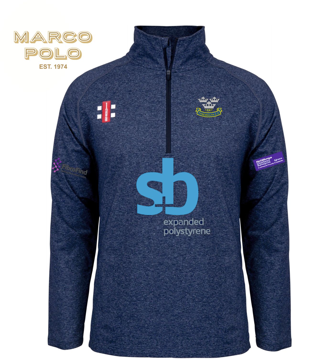 Tynemouth Velocity Mid Layer 1/4 Zip Top