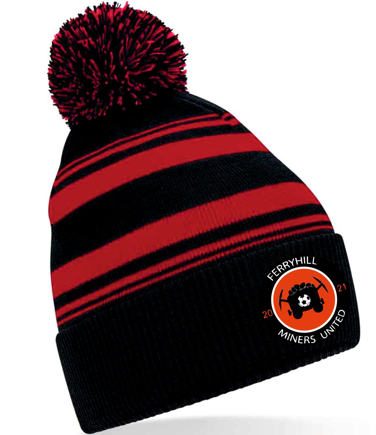 Ferryhill Miners United Striped Pom Pom Hat Ferryhill Miners United Striped Pom Pom Hat
