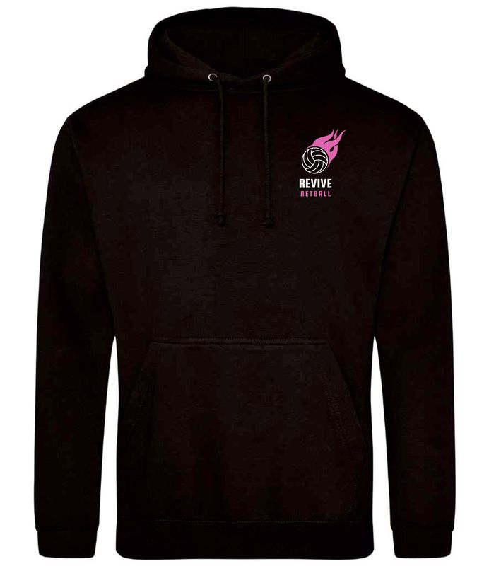 Revive Netball Black Hooded Top