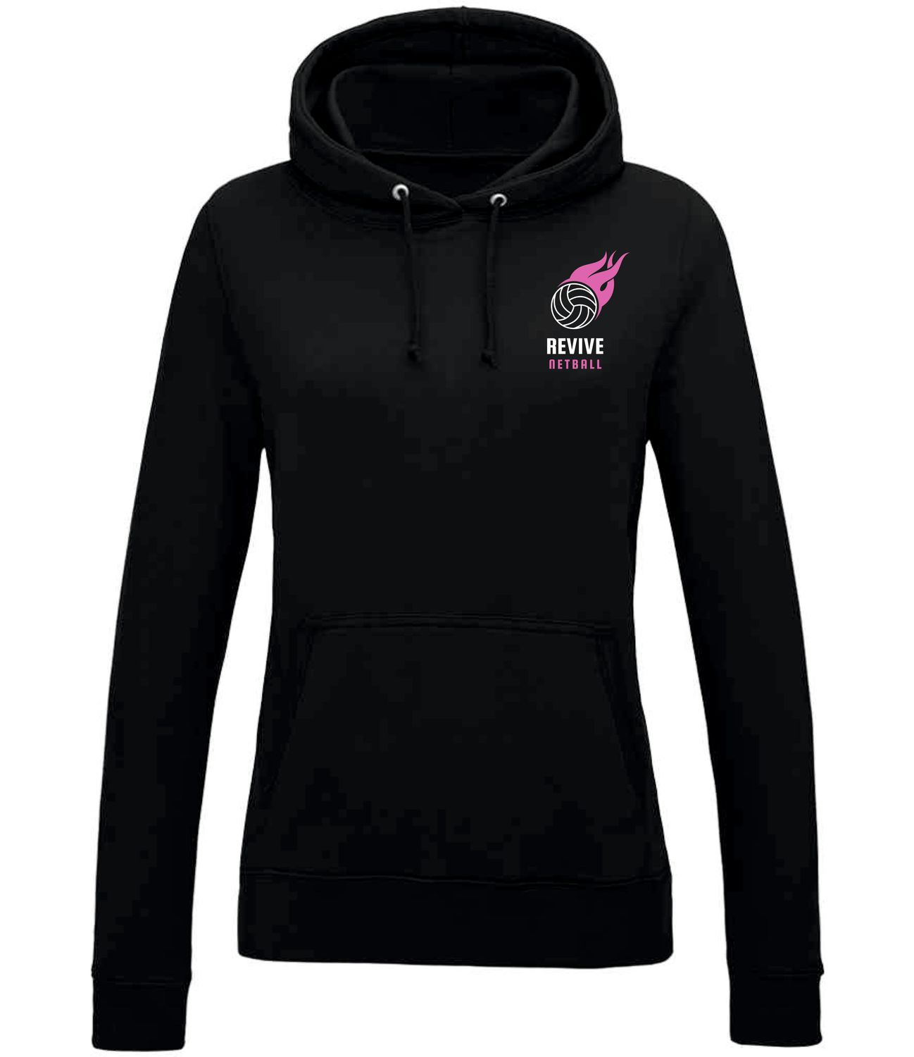 Revive Netball Ladies Black Pull On Hooded Top