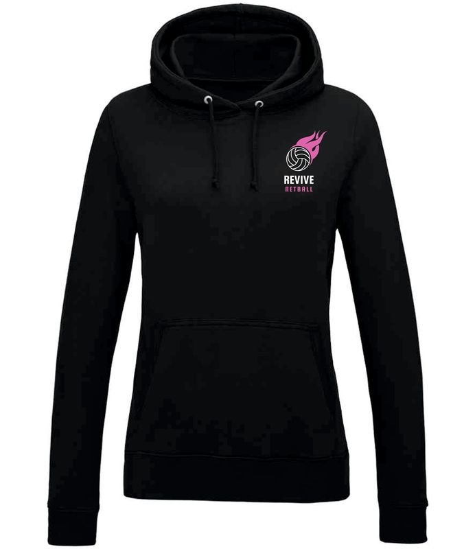 Revive Netball Ladies Black Pull On Hooded Top