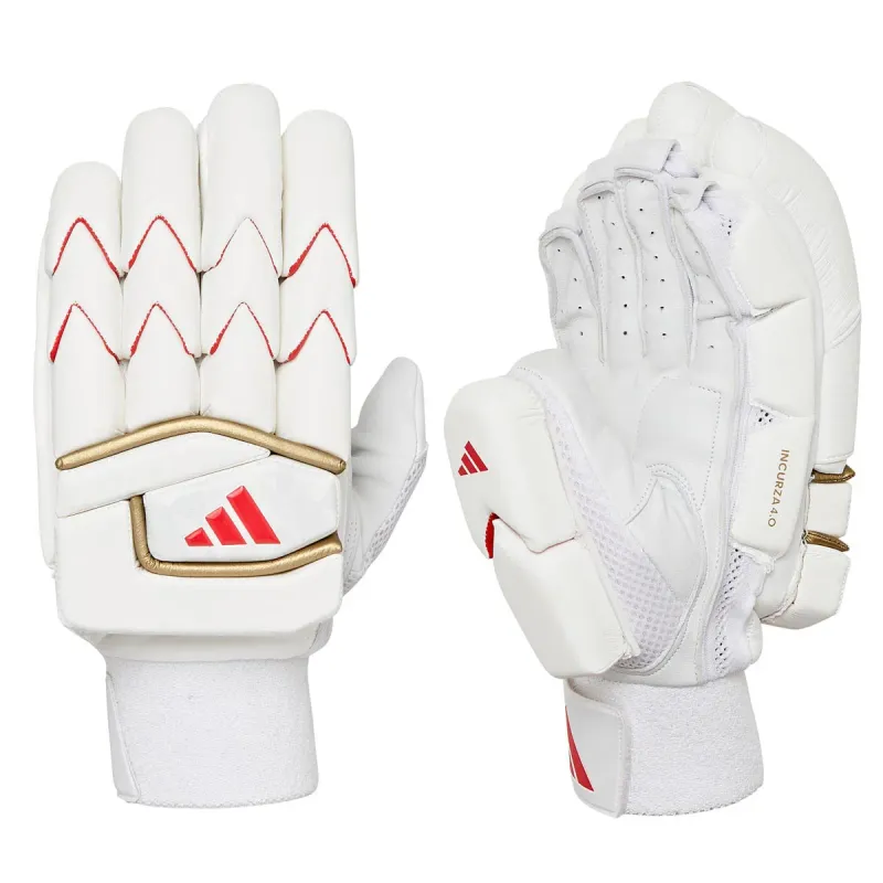 2025 adidas Incurza 4.0 White Red Batting Gloves 2025 adidas Incurza 4.0 White Red Batting Gloves