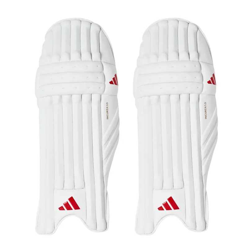 2025 adidas Incurza 1.0 White Red Batting Pads