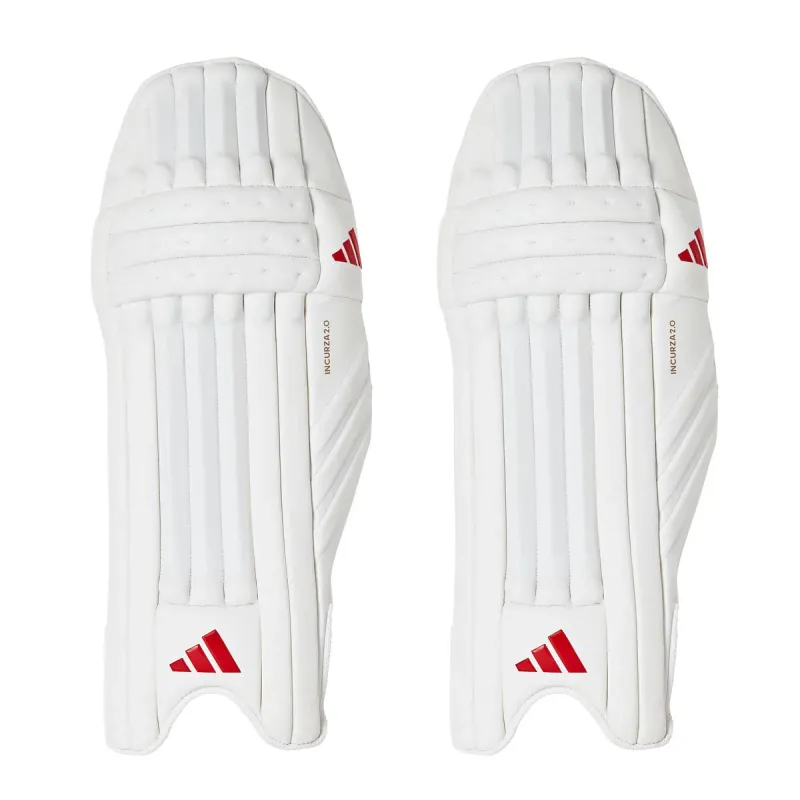 2025 adidas Incurza 2.0 White Red Batting Pads