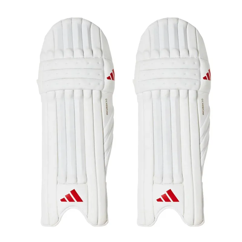 2025 adidas Incurza 3.0 White Red Batting Pads
