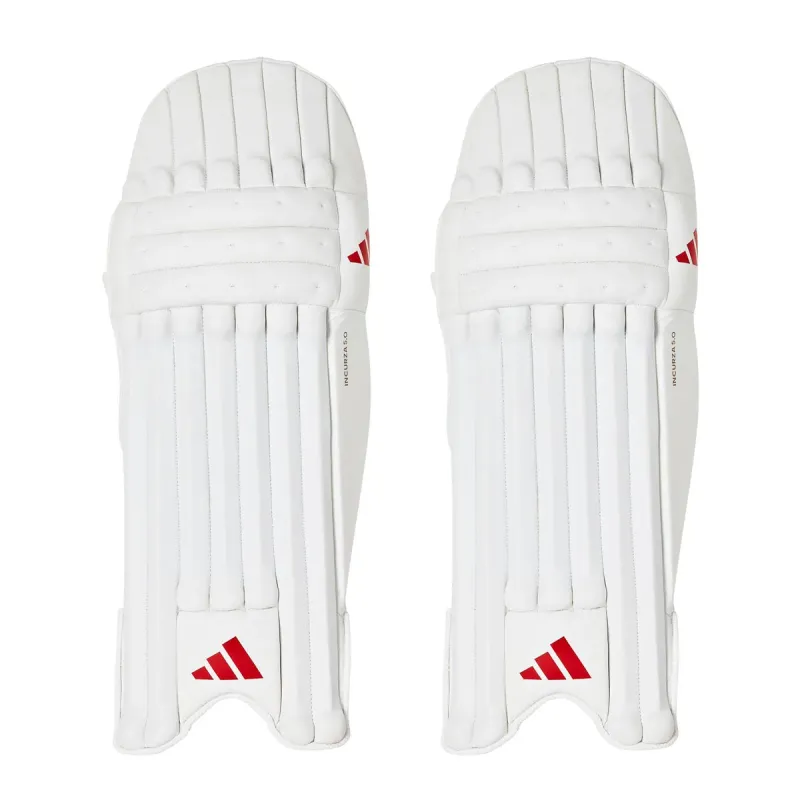 2025 adidas Incurza 5.0 White Red Batting Pads