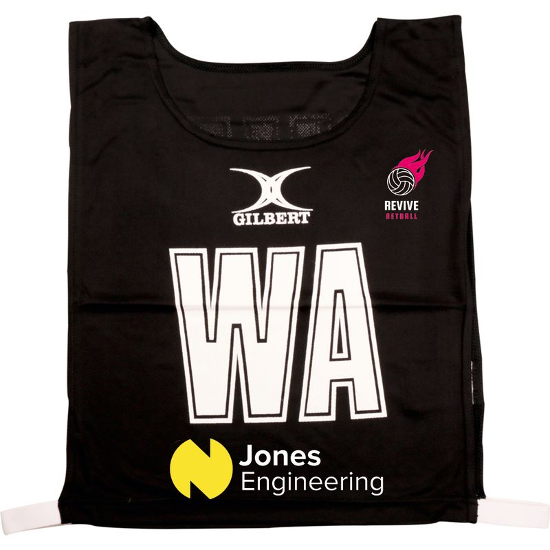 Revive Netball  Black Netball Bib (Pack of 7)