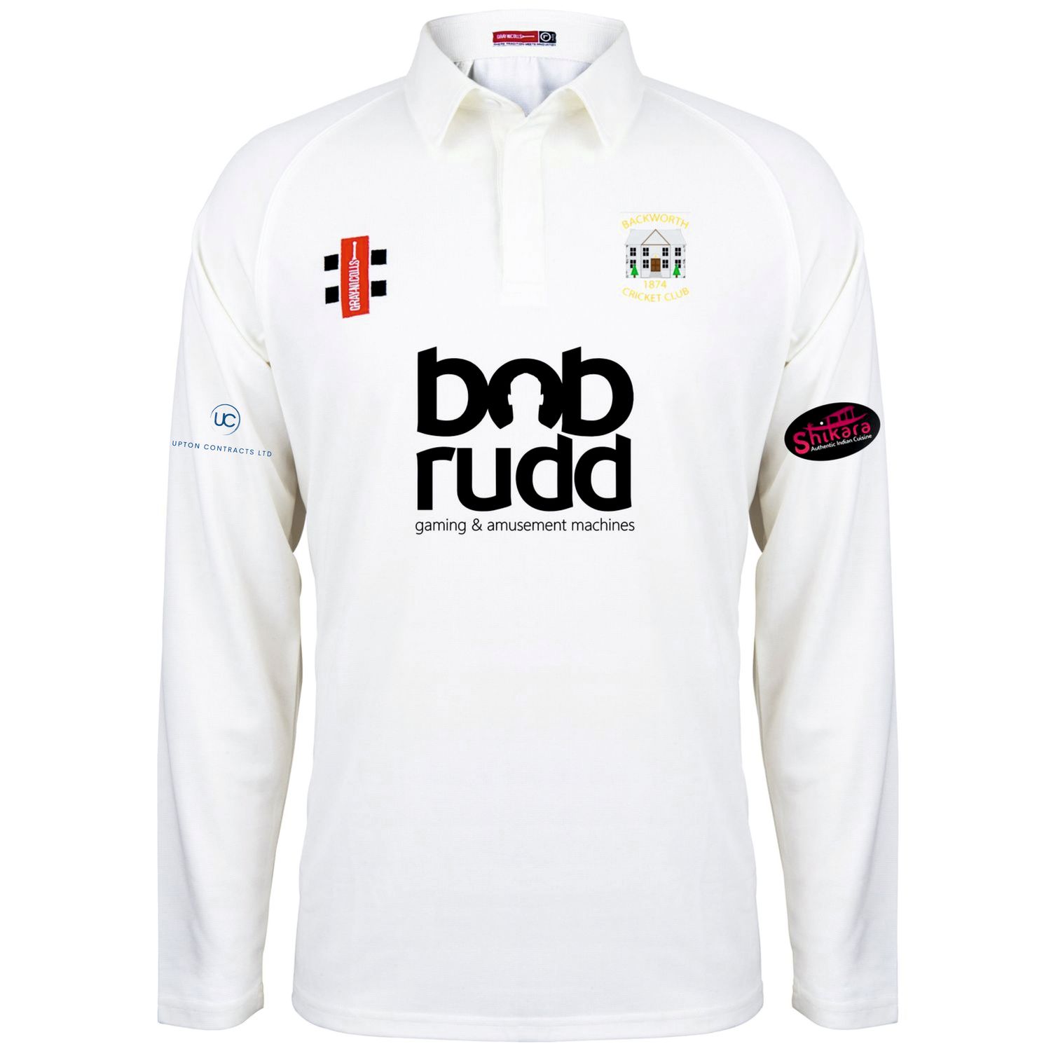 Backworth Matrix Long Sleeve Cricket Shirt