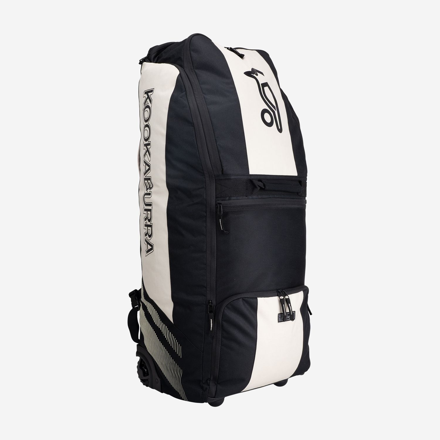 2026 Kookaburra Pro wd2000 Black / Bone Wheelie Duffle Cricket Bag 90 x 30 x 30cm