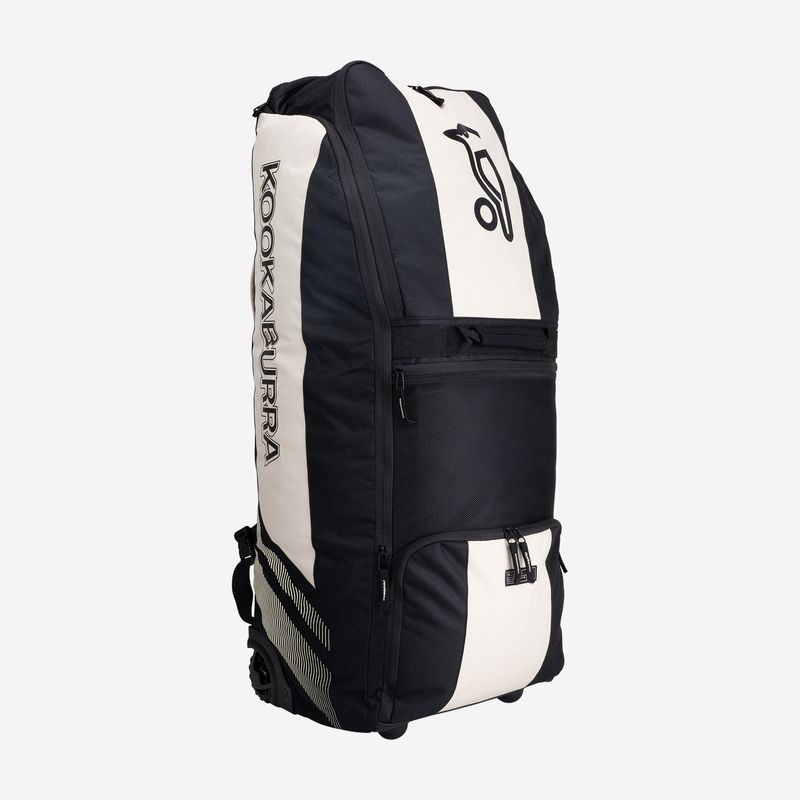 2026 Kookaburra Pro wd2000 Black / Bone Wheelie Duffle Cricket Bag 90 x 30 x 30cm