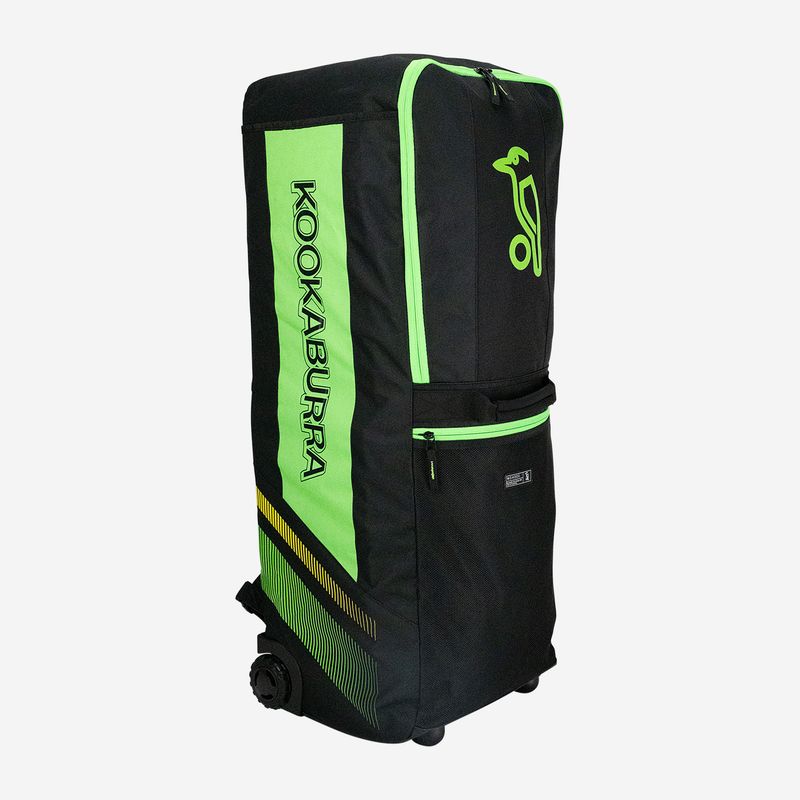 2026 Kookaburra Pro wd4000 Black / Green Wheelie Duffle Cricket Bag 90 x 30 x 30cm
