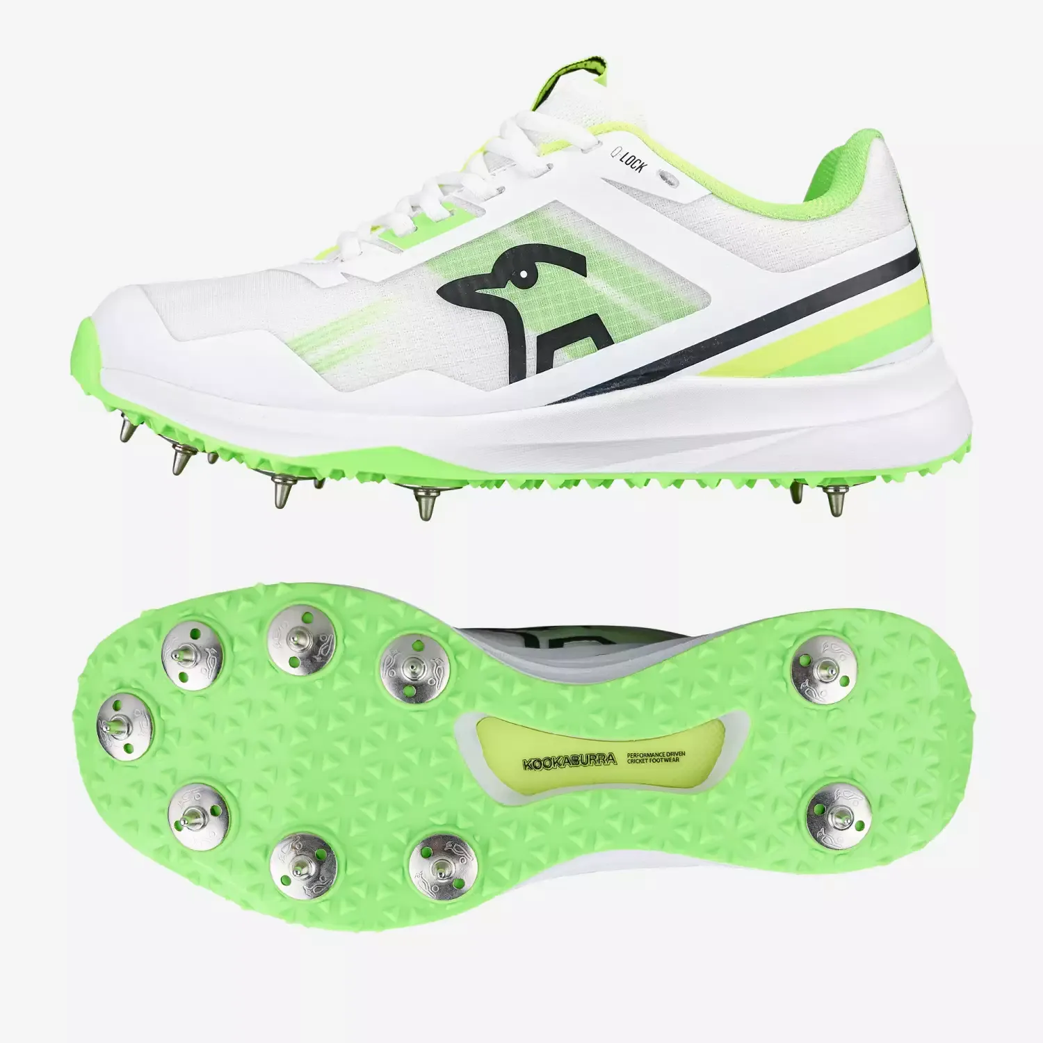 Kookaburra KC 2.0 Spike Cricket Shoe Yellow / Green