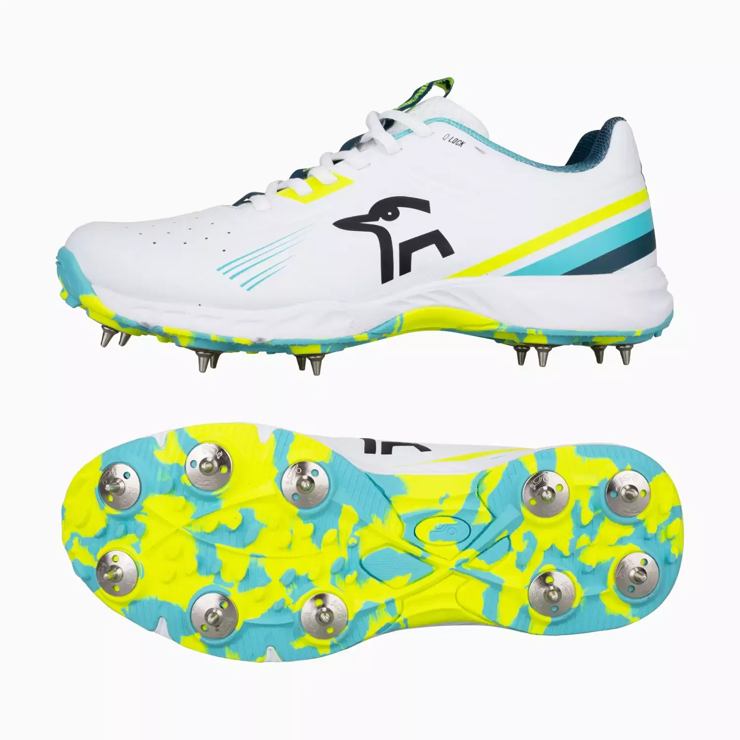 2026 Kookaburra KC 3.0 Spike Cricket Shoe Aqua / Yellow