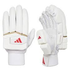 2025 adidas Incurza 6.0 White Red Batting Gloves (Sausage Finger)