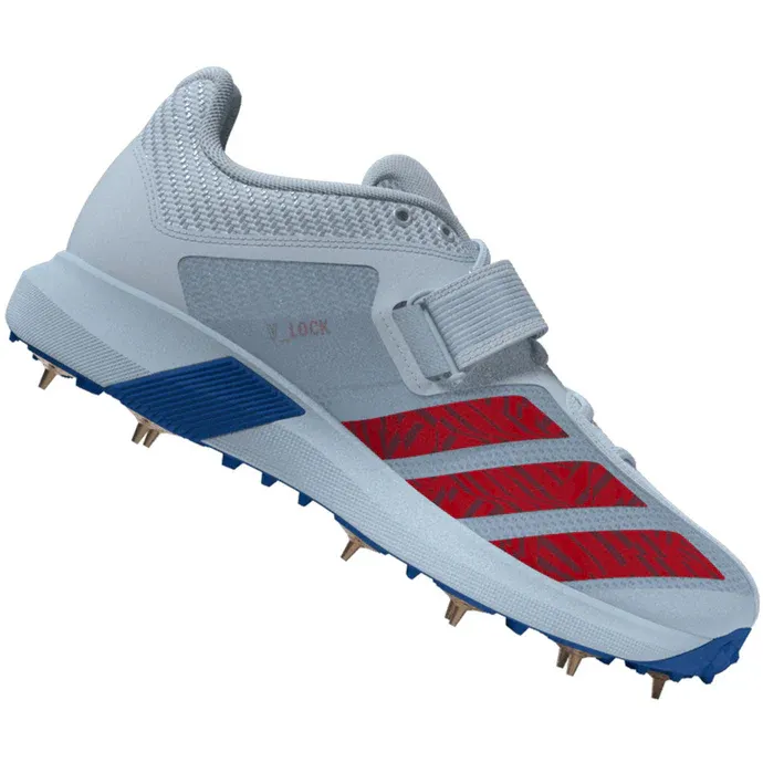 2026 adidas Adipower Incurza Spike Cricket Shoes - Crystal Sky / Ruby Red