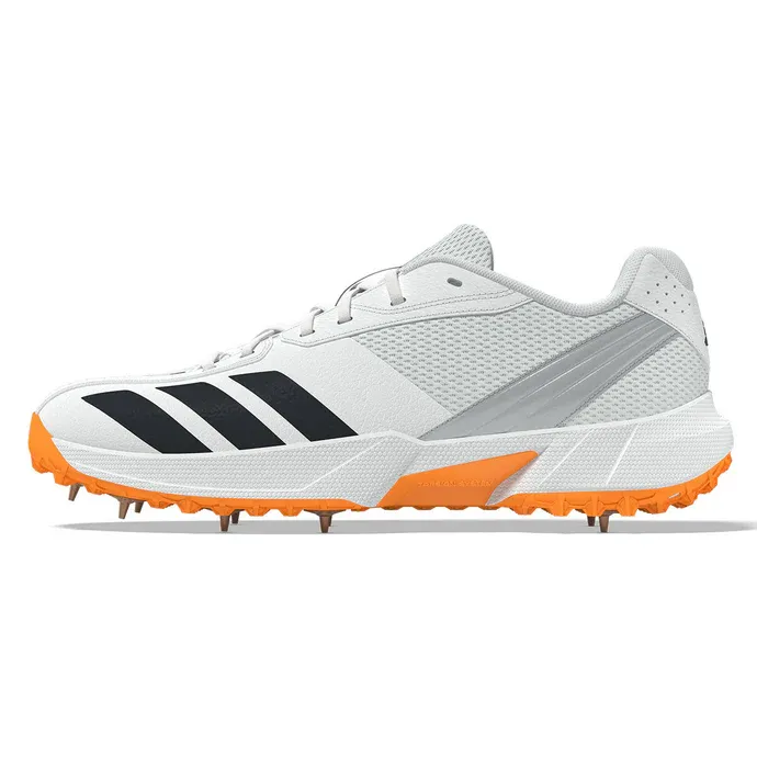 2026 adidas 22YDS Spike Cricket Shoes - White / Tangerine
