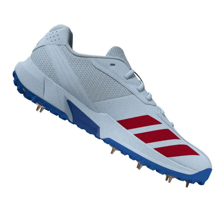 2026 adidas 22YDS Spike Cricket Shoes - Crystal Blue / Red