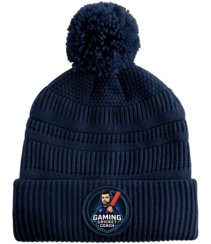 Gaming Cricket Coach Navy Pom Pom Hat