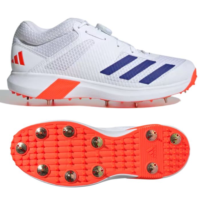 2024 adidas Vector Mid 2.0 Bowling White Blue Red Cricket Shoes 2024 adidas Vector Mid 2.0 Bowling White Blue Red Cricket Shoes