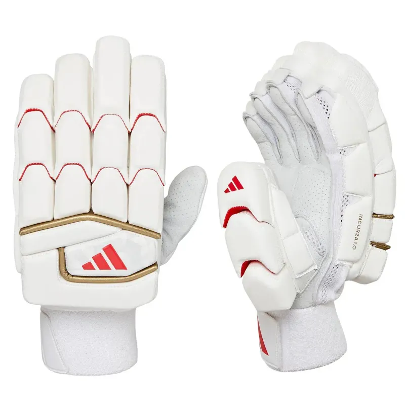 2025 adidas Incurza 1.0 White Red Batting Gloves