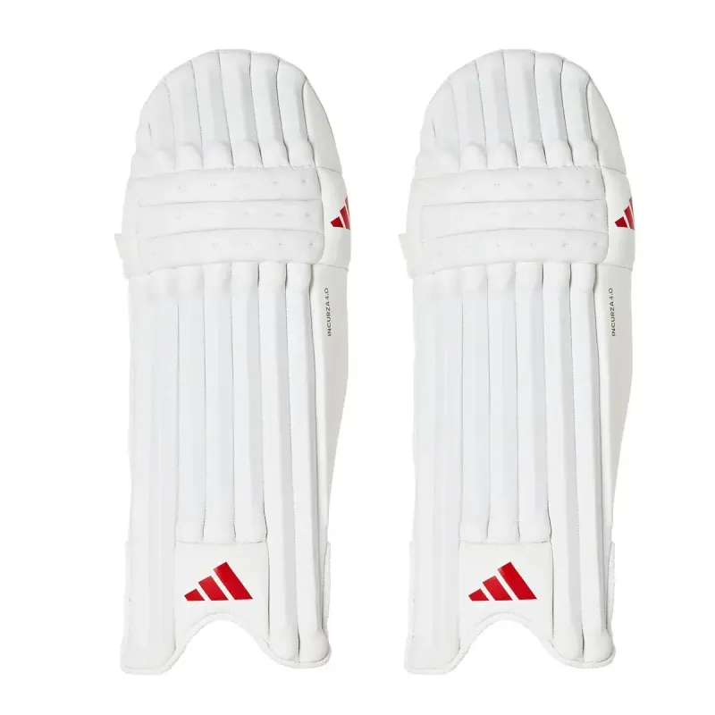 2025 adidas Incurza 6.0 White Red Batting Pads