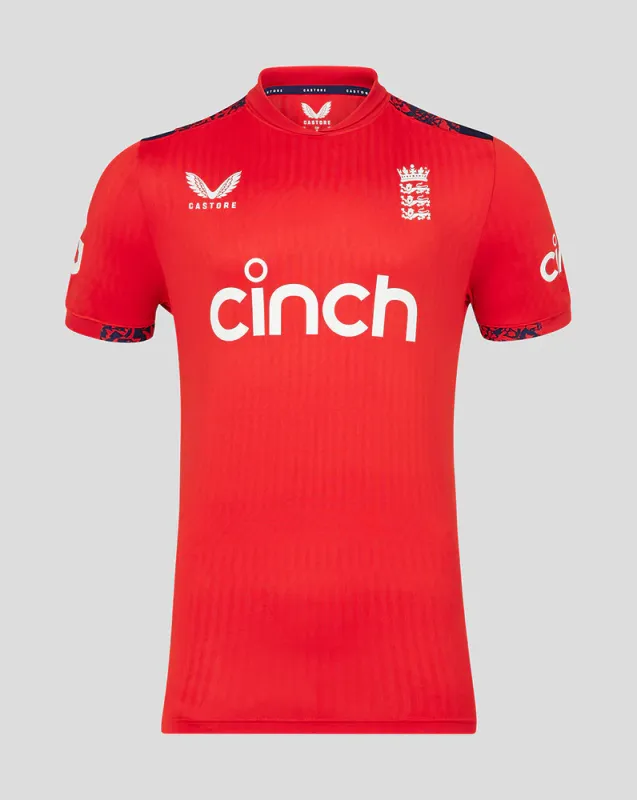 JANUARY SALE! - 2024/25 Castore England T20 Replica SS Cricket Shirt Fiery Red (2XL)