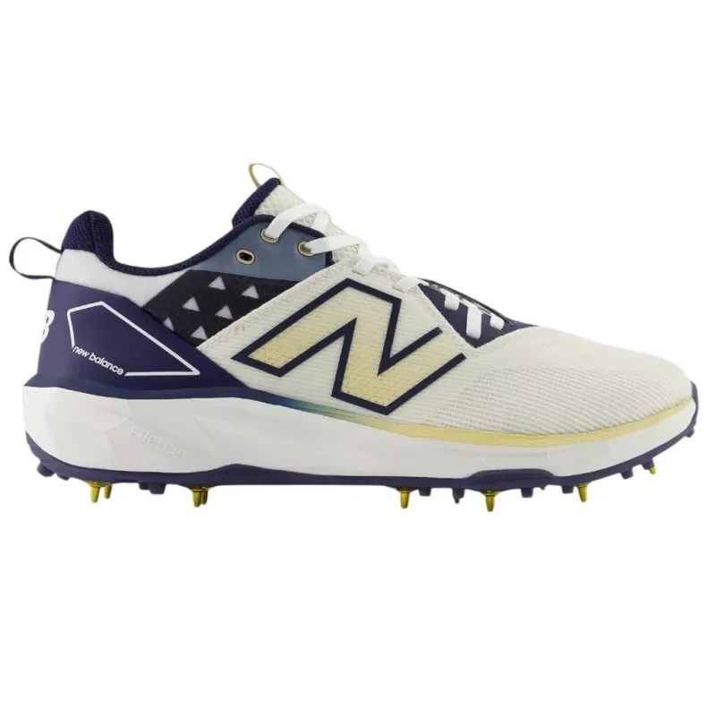 2025 New Balance CK10 GN6 White Navy Gold Cricket Shoes