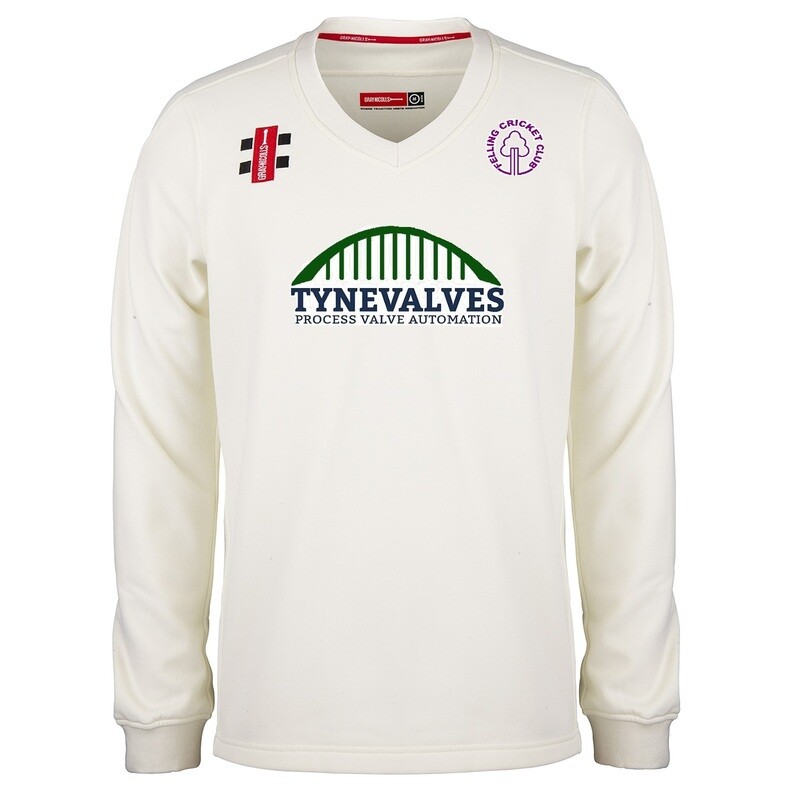 Felling Pro Performance Ivory Long Sleeve Cricket Sweater Felling Pro Performance Ivory Long Sleeve Cricket Sweater