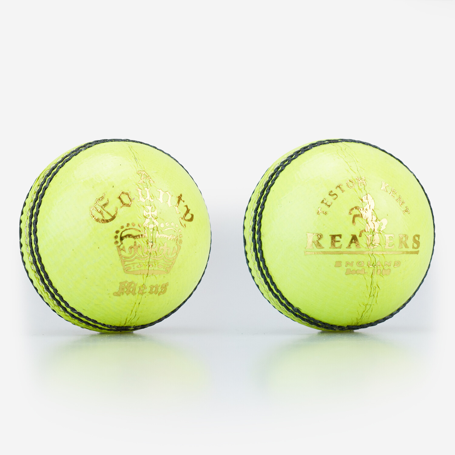Readers County Crown A Leather Cricket Ball - Yellow - Mens Only