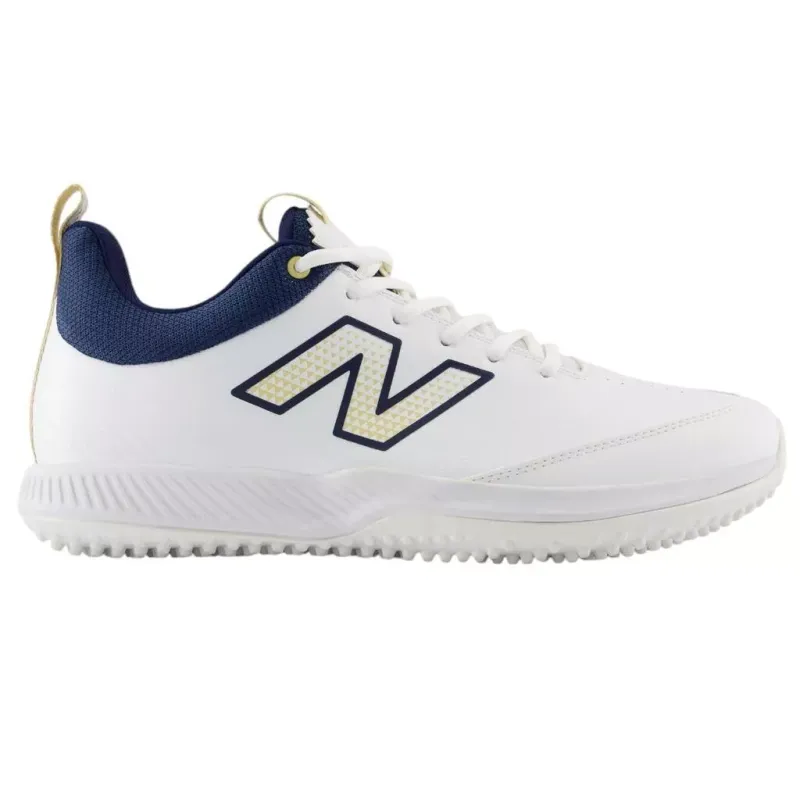 2025 New Balance CK4020 N5 White Navy Gold Rubber Sole Cricket Shoes