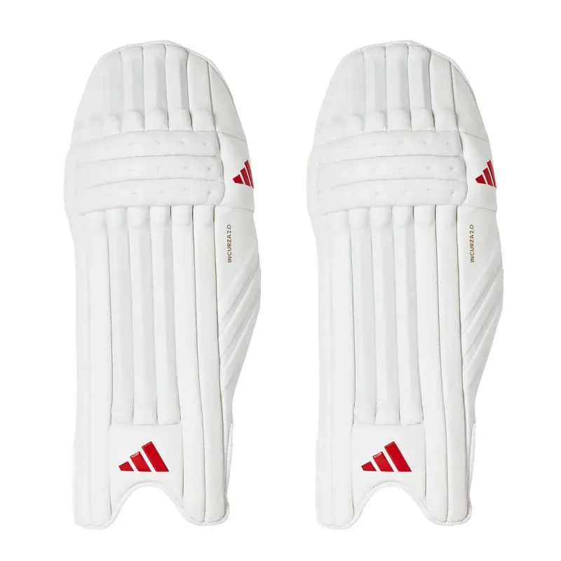 2025 adidas Incurza 2.0 White Red Batting Pads