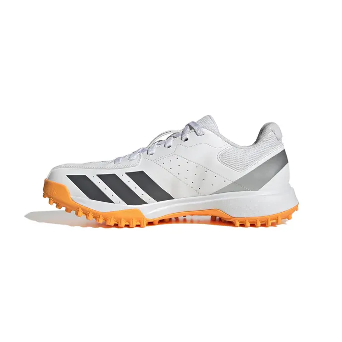 2026 adidas Howzat SPIKELESS Cricket Shoes - White / Tangerine