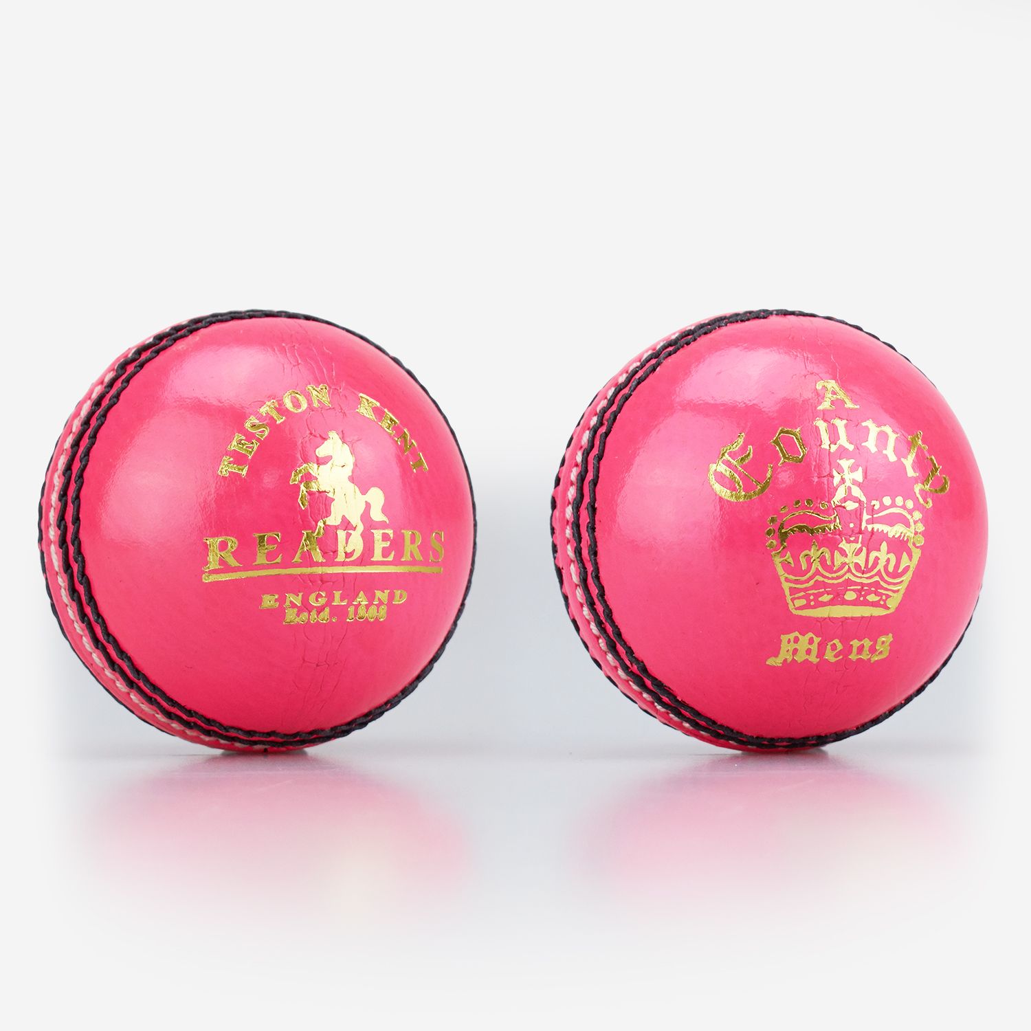 Readers County Crown A Leather Cricket Ball - Pink - Box of 6 Readers County Crown A Leather Cricket Ball - Pink - Box of 6