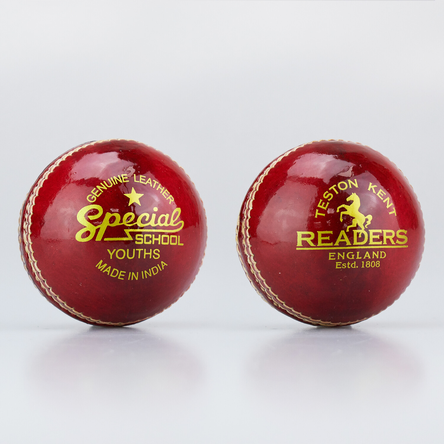 Readers Special School Red Leather Cricket Balls Box of 6 - Youths