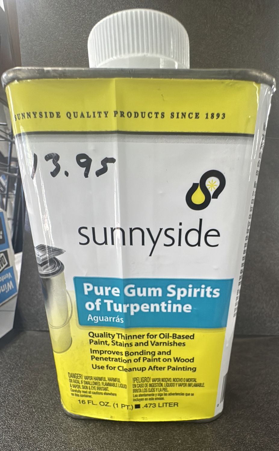 SUNNYSIDE PURE GUM SPIRITS of turpentine 