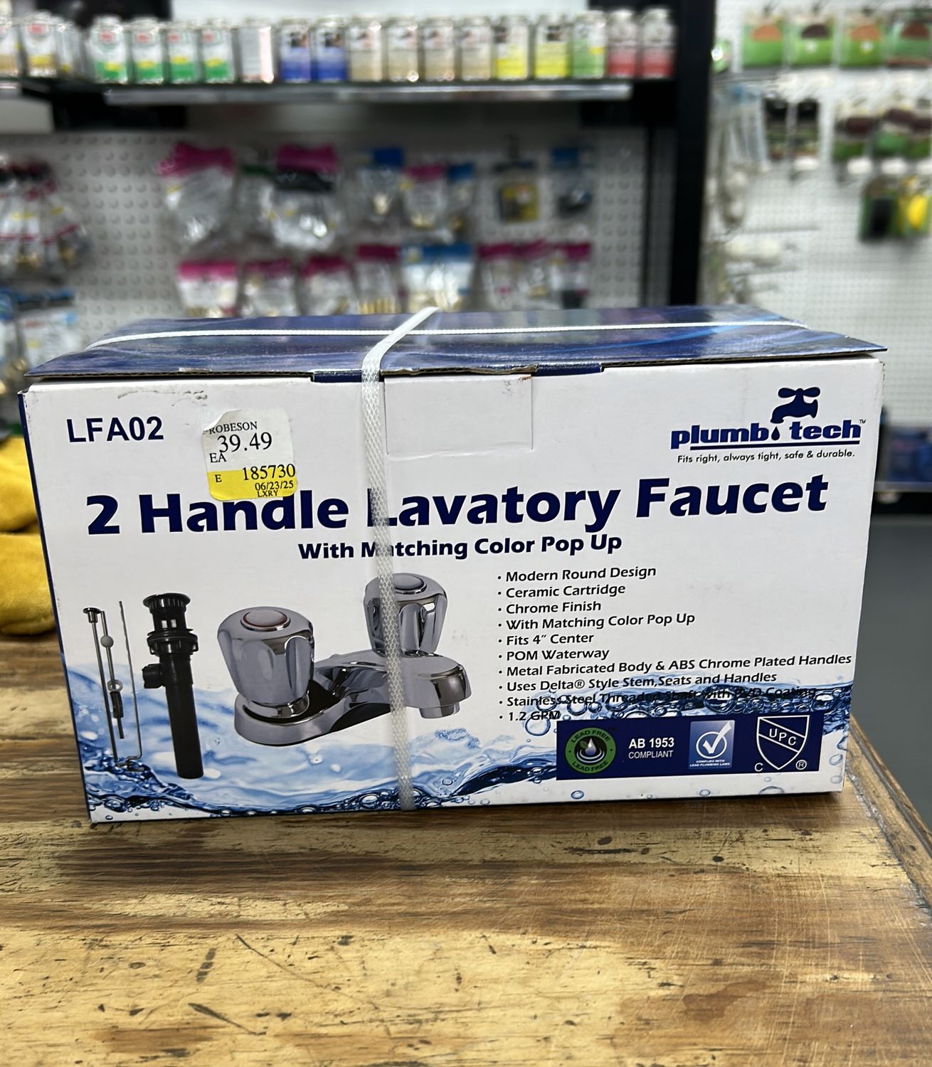 2 HANDLE LAVATORY FAUCET WITH MATCHING COLOR POP UP