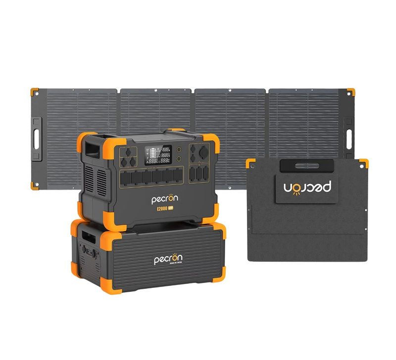PECRON E2000LFP + EB3000 | 4992WH 2000W + Portable Solar Panel 200W + Trolley
