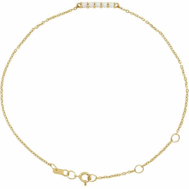 14K Yellow Natural Ethiopian Opal Bar 6 1/2-7 1/2&quot; Bracelet